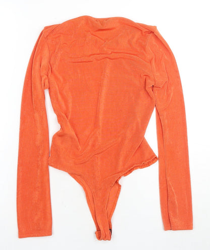 Back view of Missguided Orange Women's Blouse Long Sleeve, size 8