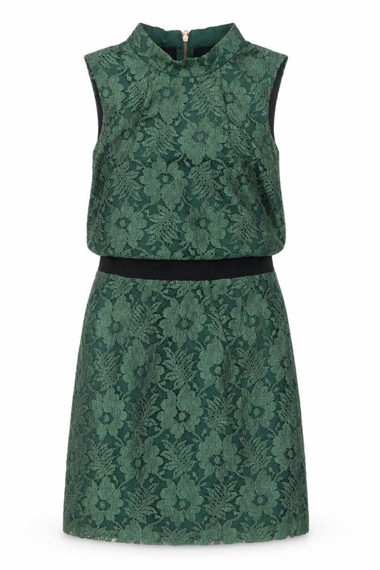 Topshop Women's Green Lace Shift Dress Size 6