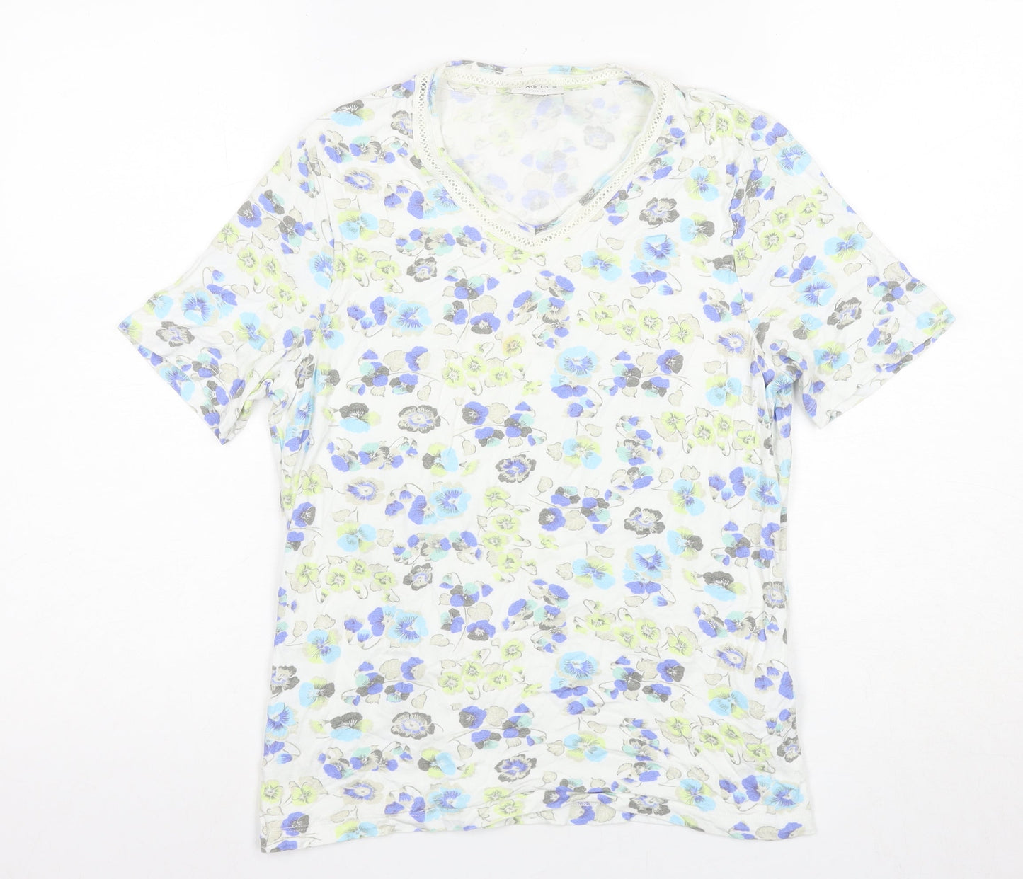 Eastex Women's Floral Multicoloured V-Neck Top