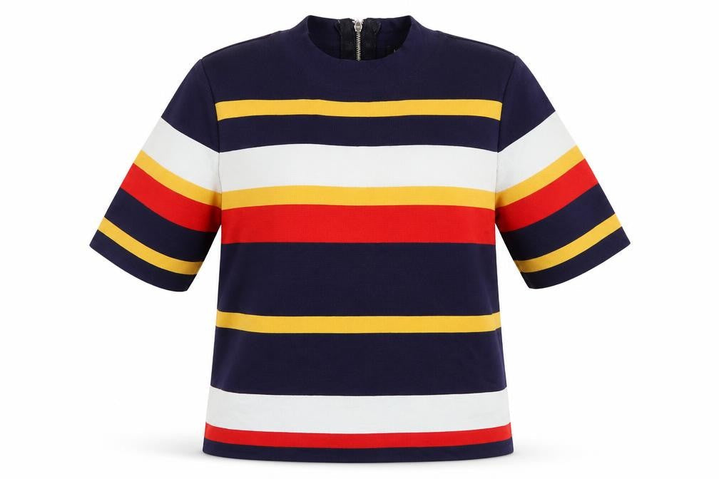 Marks & Spencer Women's Multicoloured Striped T-Shirt