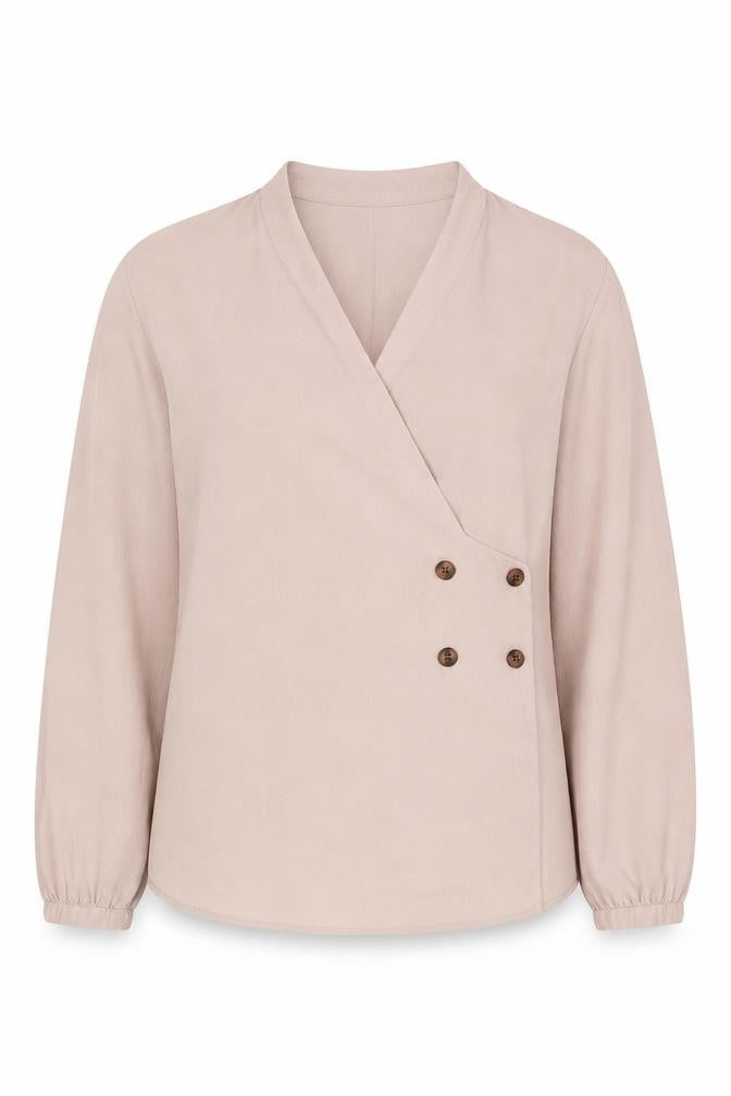 Topshop Women's Beige Wrap Blouse Size 4