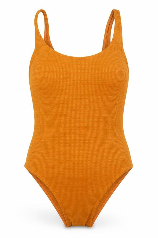 Topshop Women’s Orange Bodysuit, Size 10, Sleeveless, Slim Fit