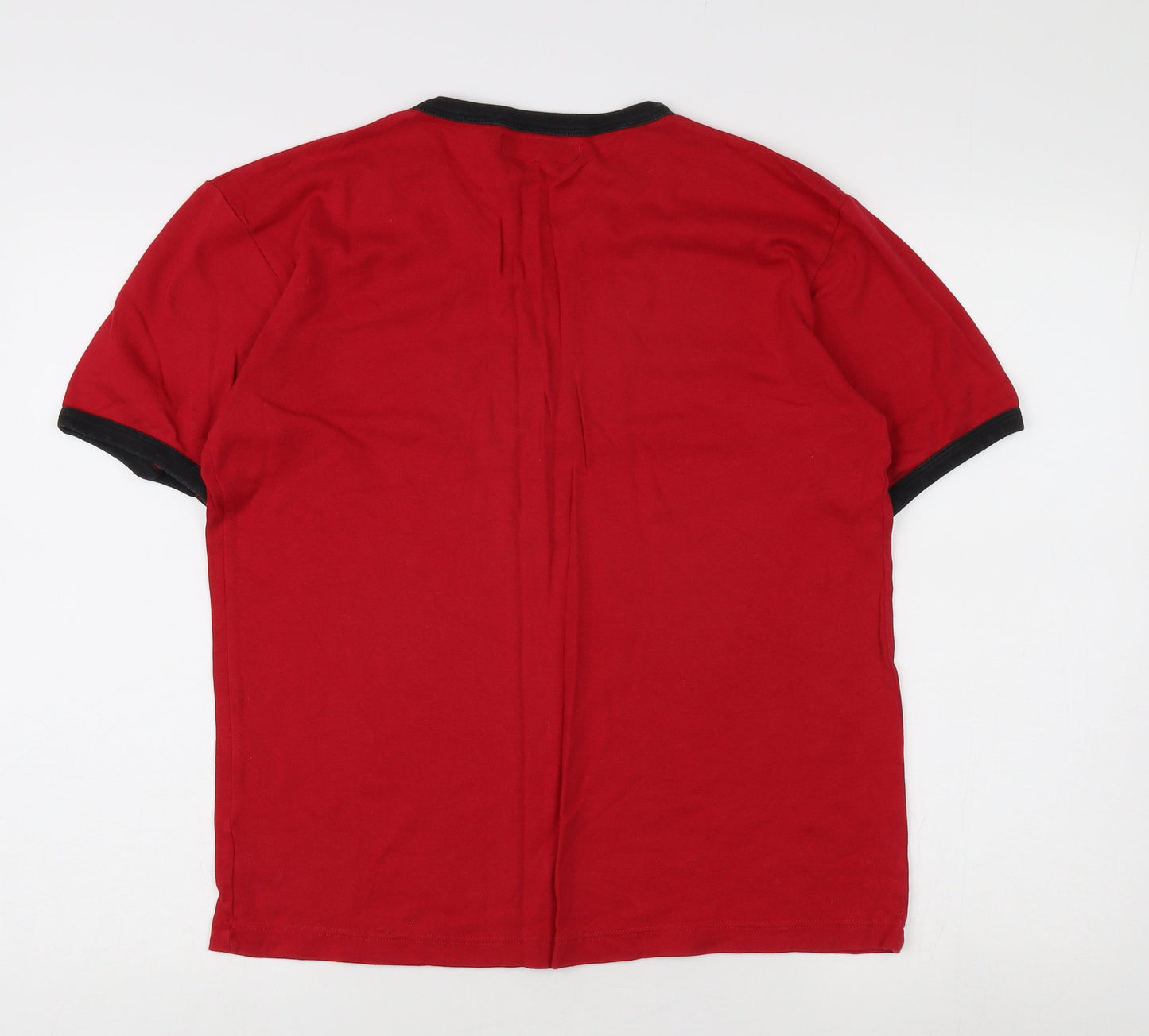 n-x Men's Red V-Neck Short Sleeve T-Shirt, M