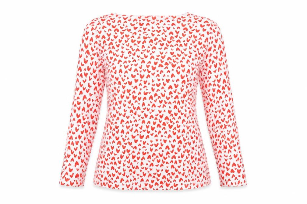 Marks & Spencer Women's White Heart Print T-Shirt
