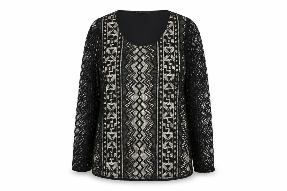 Marks & Spencer Women's Black Geometric Tunic Blouse
