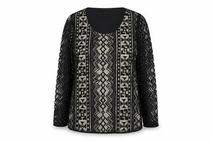 Marks & Spencer Women's Black Geometric Tunic Blouse