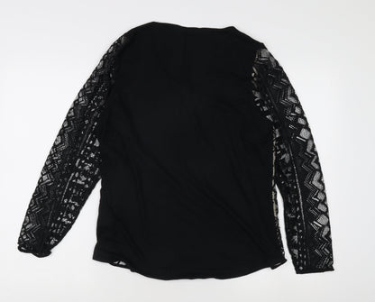 Marks & Spencer Women's Black Geometric Tunic Blouse