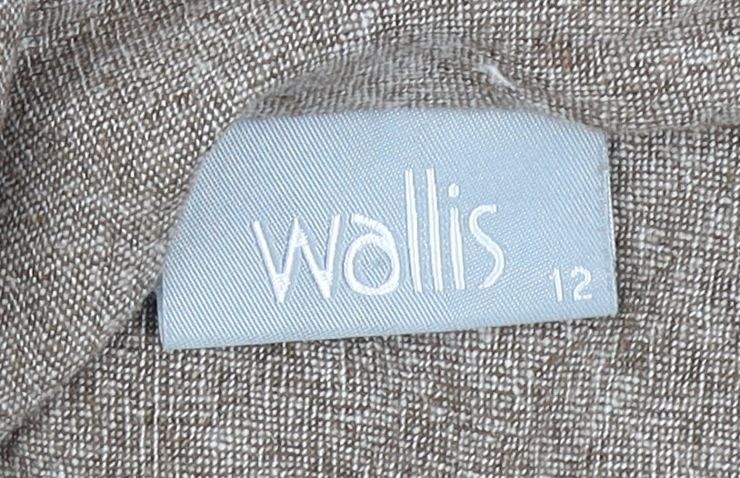 Wallis Women Beige A-Line Midi Skirt, Size 12