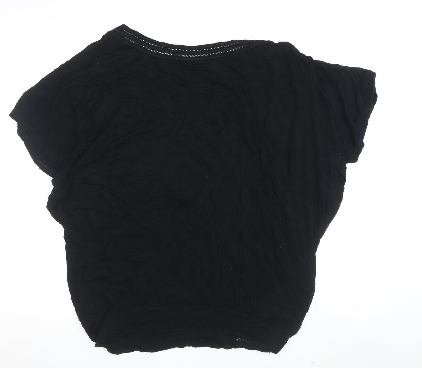 Wallis Women's Black Crochet Accent T-Shirt Size M