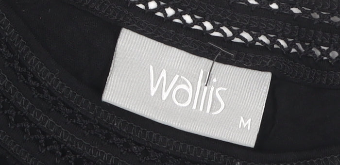 Wallis Women's Black Crochet Accent T-Shirt Size M