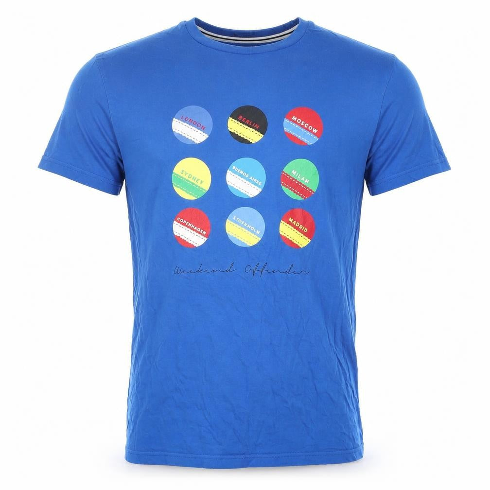 Weekend Offender Men's Blue Graphic T-Shirt Small