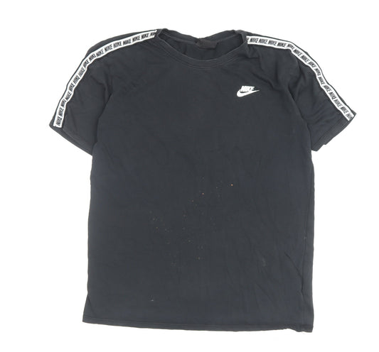 Nike Men's Black M Sports Logo T-Shirt, Cotton Blend