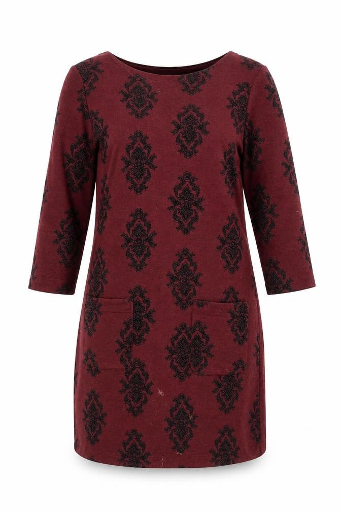 White Stuff Women's Red Geometric Shift Dress Size 12