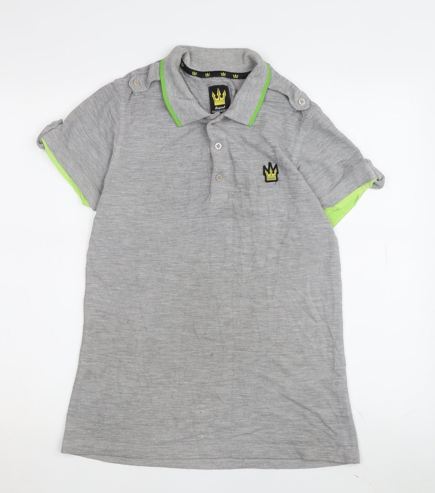 Beck & Hersey Men's Grey S T-Shirt, Logo, Cotton Blend