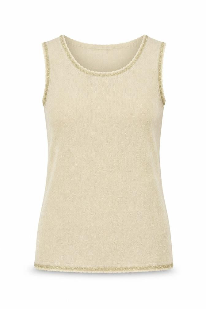Preswick & Moore Women's Beige Silk Blend Tank