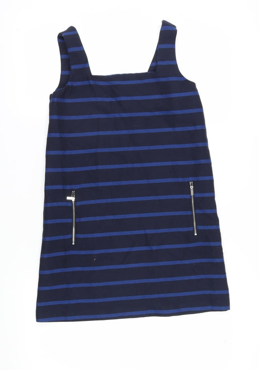 Mango Women's Blue Striped Shift Dress Size 8
