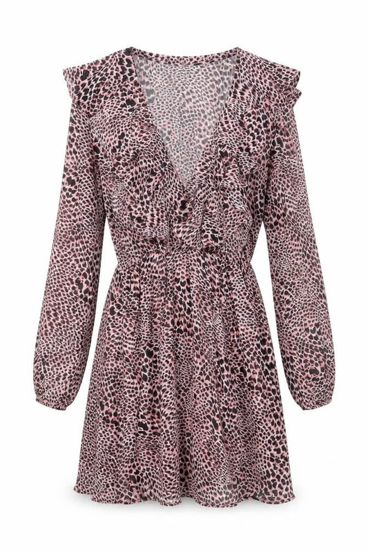 Topshop Women’s Pink Animal Wrap Dress Size 10