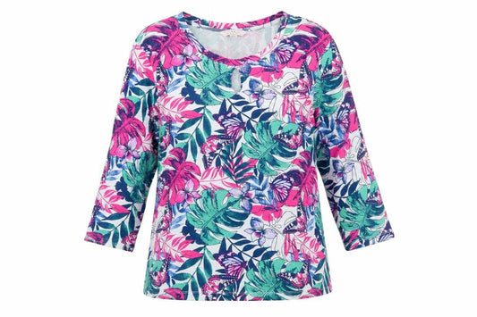 Julipa Women's Multicoloured Floral T-Shirt, Size 14