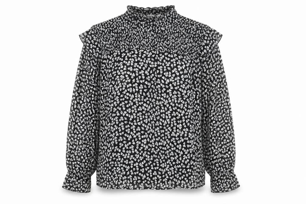 Warehouse Women's Black Floral Tunic Blouse Size 16