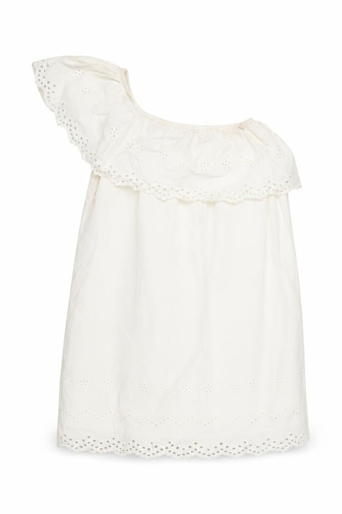 River Island Women's White One Shoulder Dress Size 10