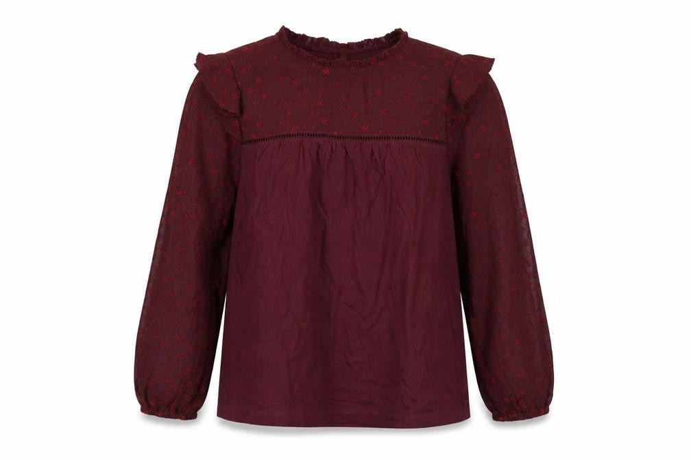 Fat Face Women's Red Tunic Blouse UK 12 Long Sleeve