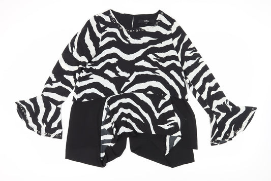 Star by Julien Macdonald Women's Black Zebra Blouse