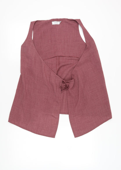 Mango Women's Pink Wrap Blouse Sleeveless Lightweight