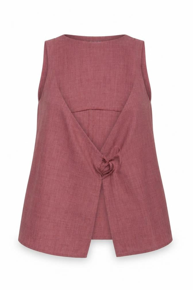 MNG Women's Pink Wrap Blouse Sleeveless Lightweight