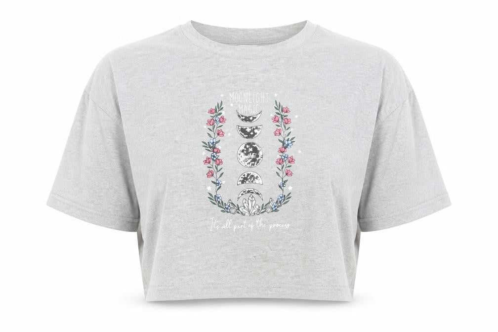 Silkroad Women's Grey Cropped T-Shirt Size 14