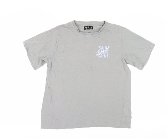 S+S Women's Grey T-Shirt, Size 10, Casual Crew Neck
