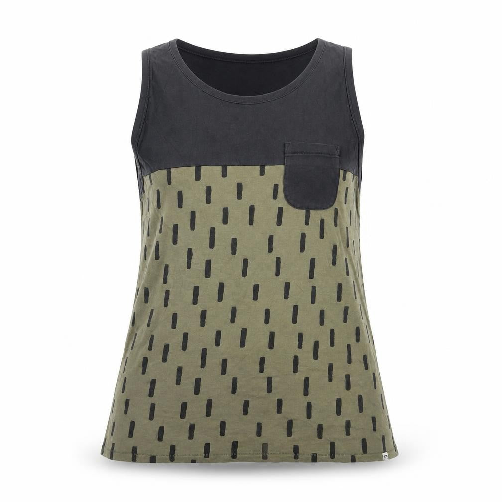 Reef Unisex Black Green Geometric Tank Large
