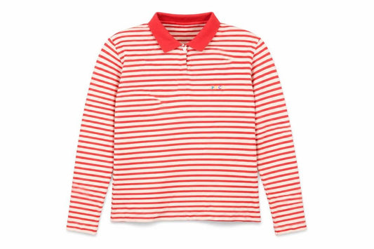 Paco Womens Company Red Striped Polo Shirt M