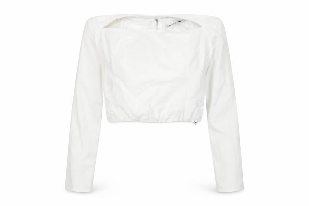 Bershka Women's White Cropped Blouse, Size 12