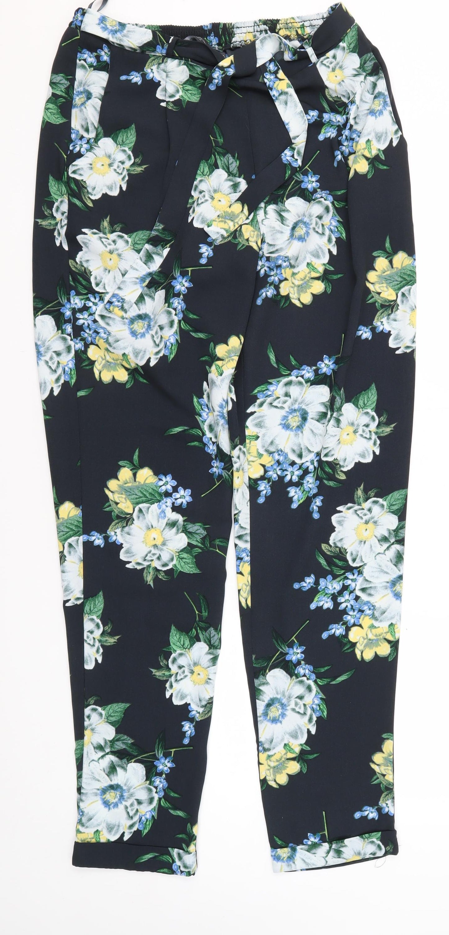 Dorothy Perkins Women's Floral Paperbag Trousers UK 12