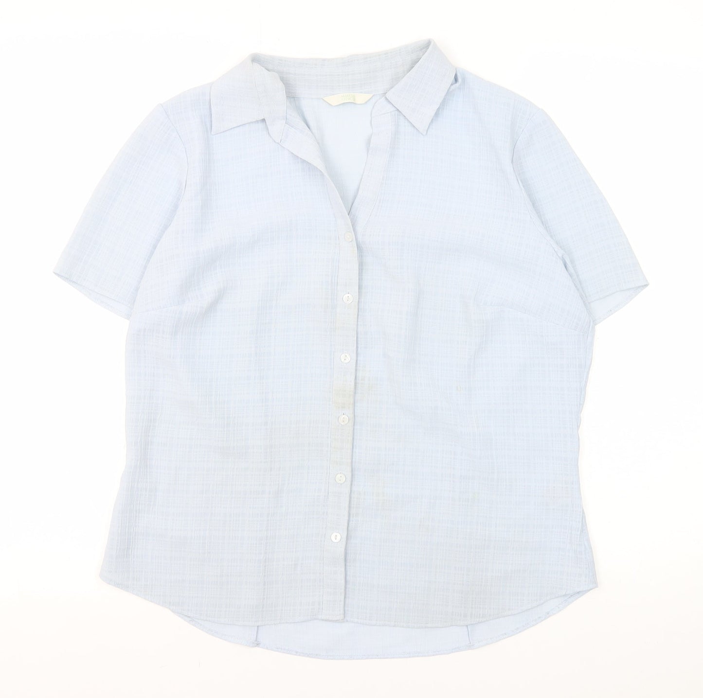 Marks and Spencer Women's Blue Button-Up Shirt 16