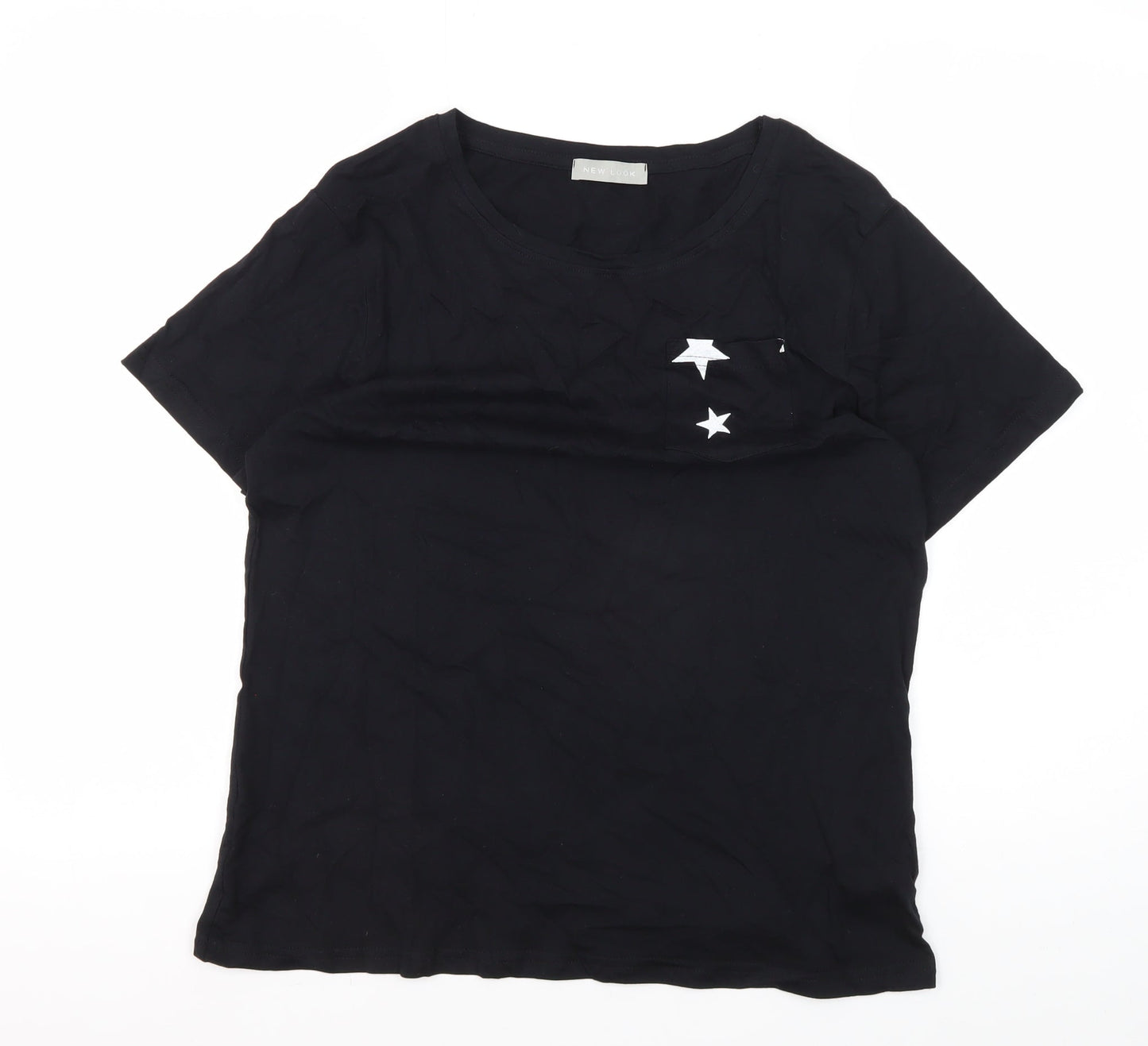New Look Women's Black Cotton Basic T-Shirt Size S