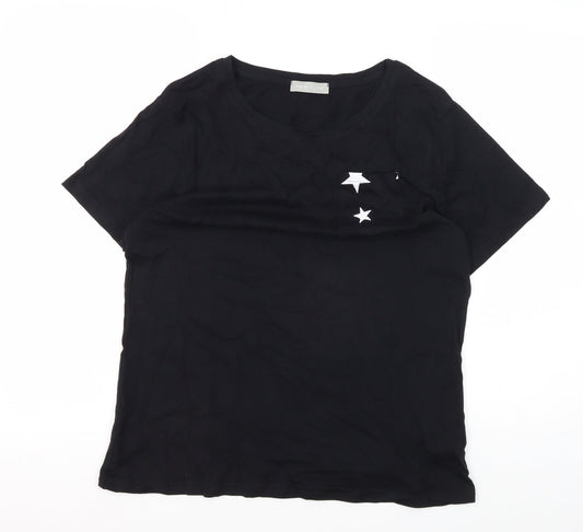 New Look Women's Black Cotton Basic T-Shirt Size S