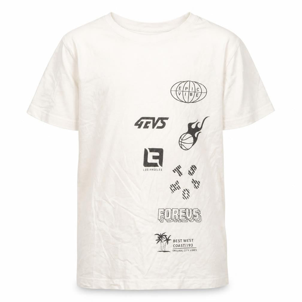 H&M Girls White Graphic T-Shirt, 10-11 Years, Logo Style