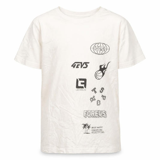 H&M Girls White Graphic T-Shirt, 10-11 Years, Logo Style