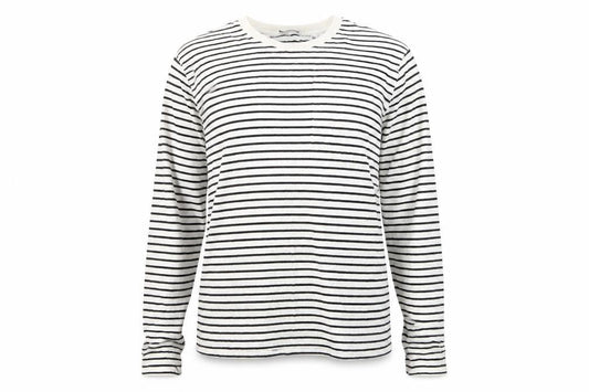 Next Women's Black Striped T-Shirt, Size S, Regular Fit
