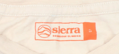 Sierra Womens Beige T-Shirt, Nature Theme Size S,