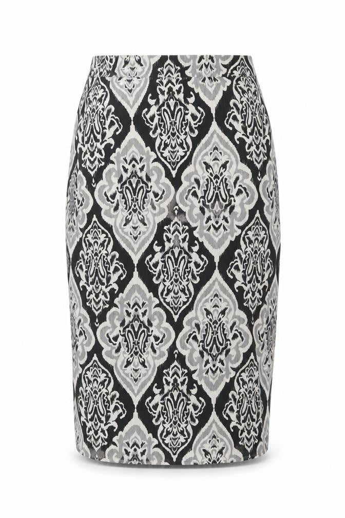 MNG Women's Black Geometric Pencil Skirt Size 10