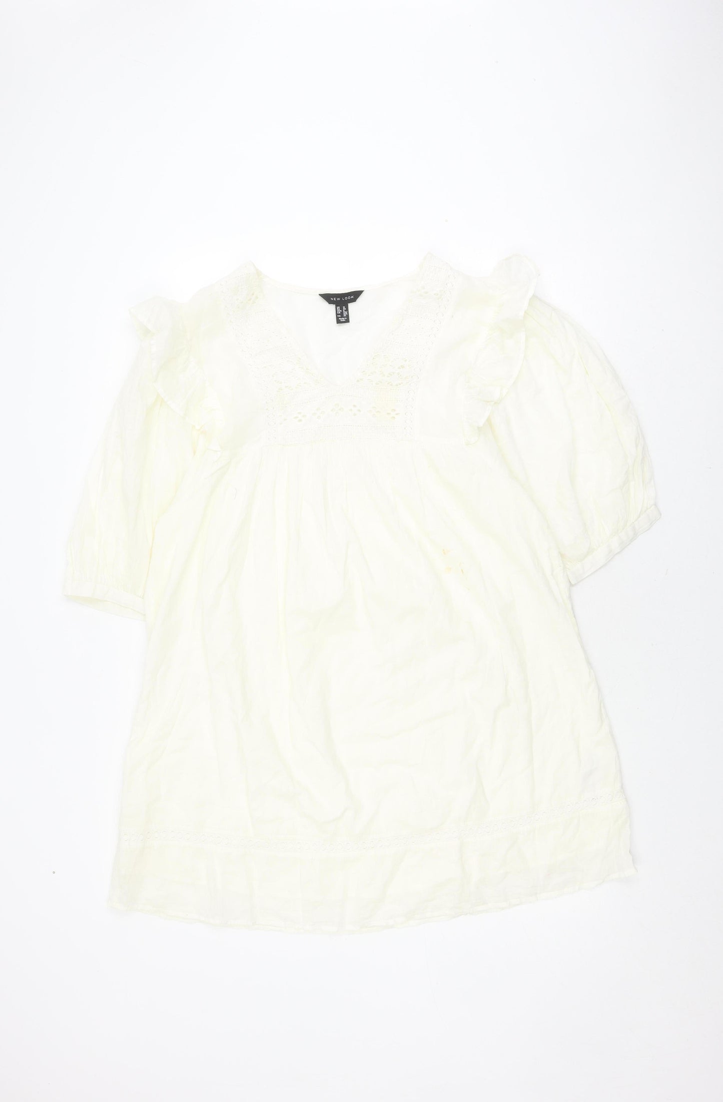 New Look Women's White A-Line Cotton Short Dress