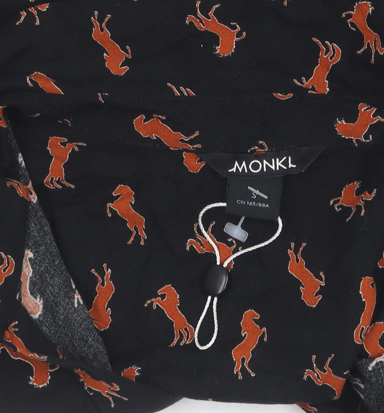 Monki Women's Black Animal Print Blouse, Size S