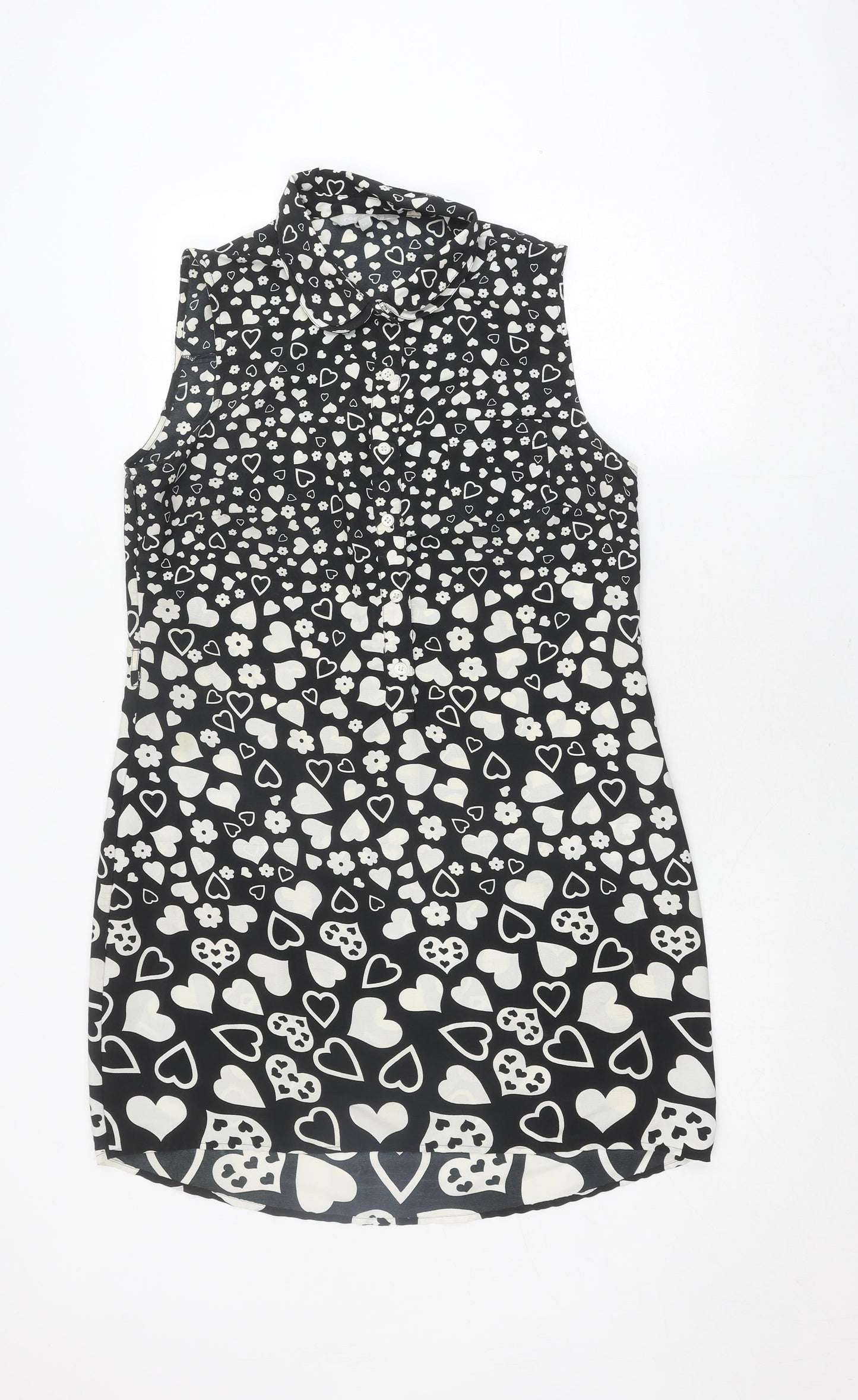 Red Herring Women's Black Heart Print Sleeveless Top
