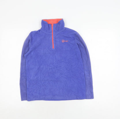Additional front view of Higear girls’ purple fleece pullover sweatshirt 11-12 years