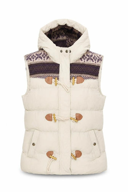 Ribbon Women's Beige Duffle Coat Size 12 Hooded Retro Toggle