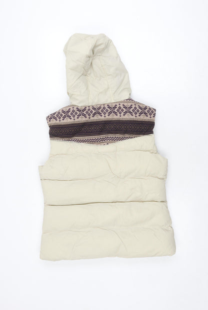 Ribbon Women's Beige Duffle Coat Size 12 Hooded Retro Toggle
