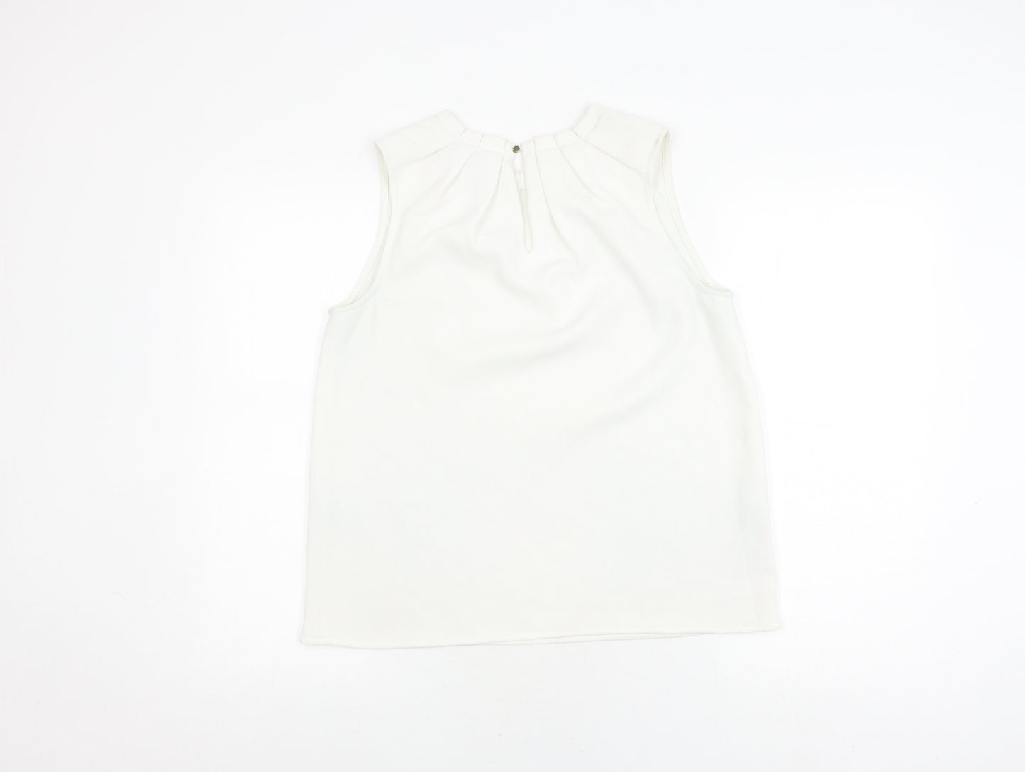 Mango Women's White Sleeveless Blouse Size 14