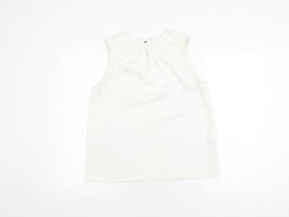 Mango Women's White Sleeveless Blouse Size 14